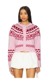 Loveshackfancy Shantae Cardigan In Cherry Jubilee