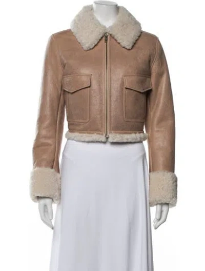 Pre-owned Loveshackfancy Shearling Jacket W/ Tags In Neutrals