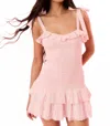 Loveshackfancy Sherina Cotton Smocked Mini Dress In Pink Shimmer In Pink