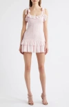 Loveshackfancy Sherina Metallic Ruffle Minidress In Pink