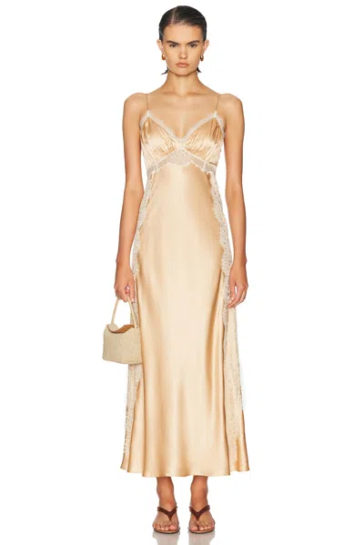 Loveshackfancy Shia Dress In Gold
