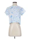 Loveshackfancy Short Sleeve Blouse In Blue