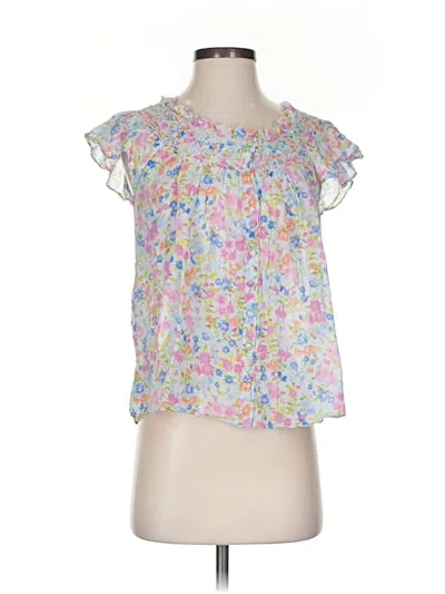 Pre-owned Loveshackfancy Short Sleeve Blouse In Pink