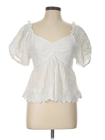 Pre-owned Loveshackfancy Short Sleeve T-shirt In Ivory