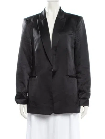 Pre-owned Loveshackfancy Silk Blazer In Gray