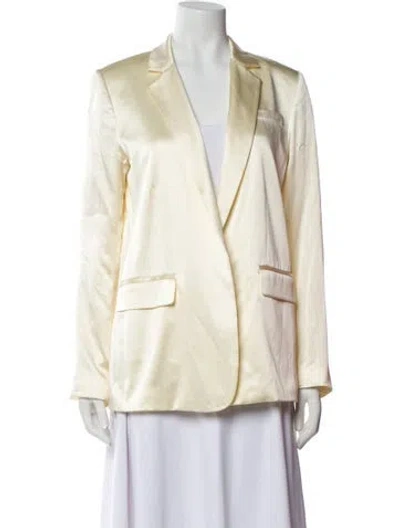 Pre-owned Loveshackfancy Silk Blazer In Neutral