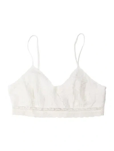 Pre-owned Loveshackfancy Silk Floral Print Crop Top In White