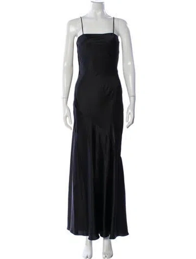 Pre-owned Loveshackfancy Silk Long Dress In Black