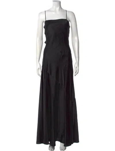 Pre-owned Loveshackfancy Silk Long Dress In Black