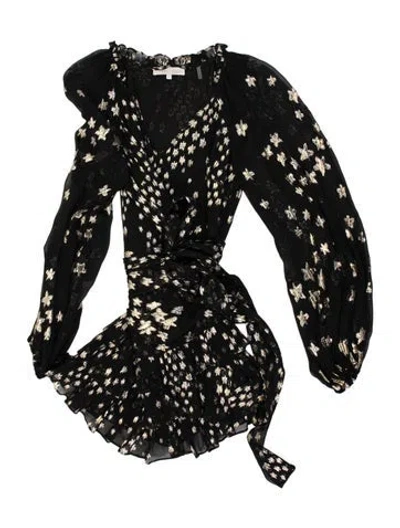 Pre-owned Loveshackfancy Silk Long Dress In Black