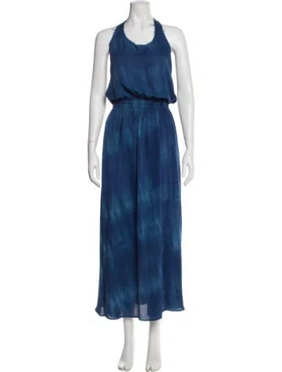 Pre-owned Loveshackfancy Silk Long Dress In Blue