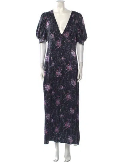 Pre-owned Loveshackfancy Silk Long Dress In Multi