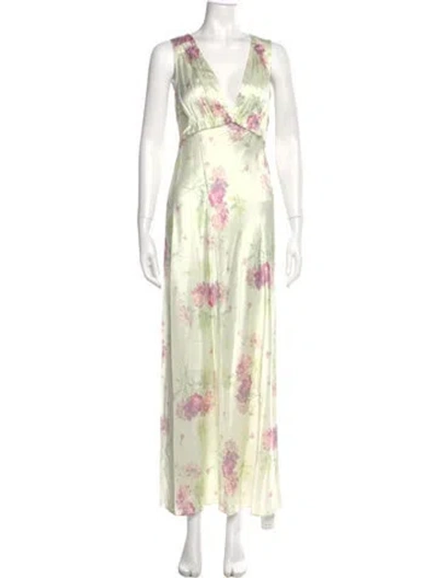 Pre-owned Loveshackfancy Silk Long Dress In Multicolor
