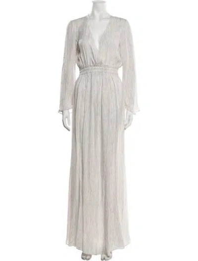 Pre-owned Loveshackfancy Silk Long Dress In Neutrals