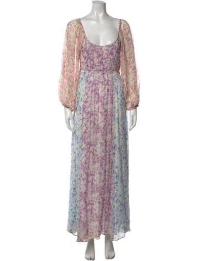 Pre-owned Loveshackfancy Silk Long Dress In Neutrals