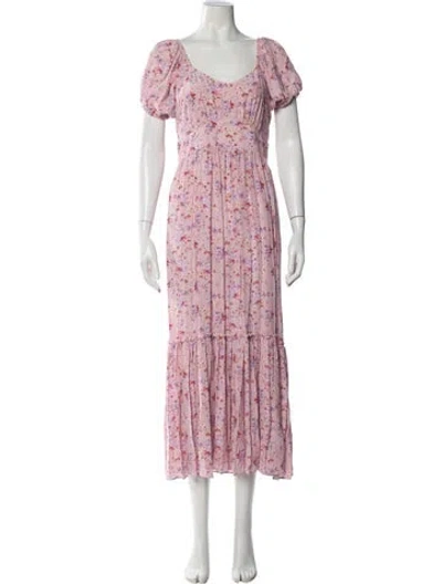 Pre-owned Loveshackfancy Silk Long Dress In Pink