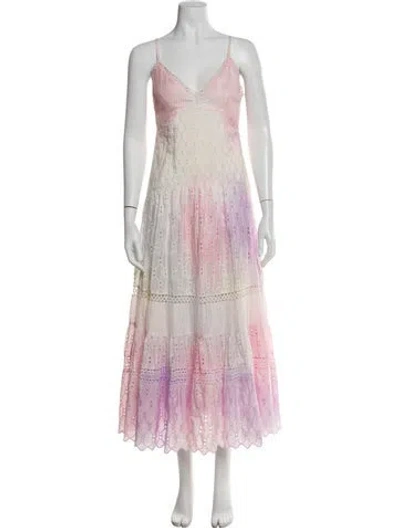 Pre-owned Loveshackfancy Silk Long Dress In Pink