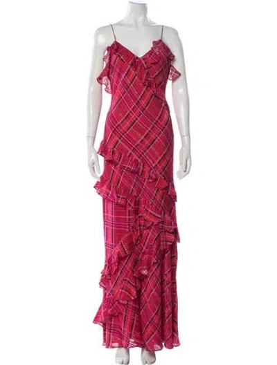 Pre-owned Loveshackfancy Silk Long Dress In Pink