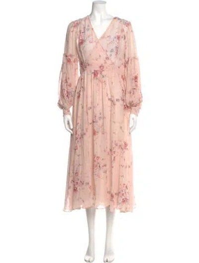 Pre-owned Loveshackfancy Silk Long Dress In Pink