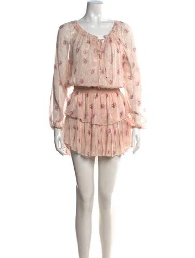 Pre-owned Loveshackfancy Silk Long Dress In Pink