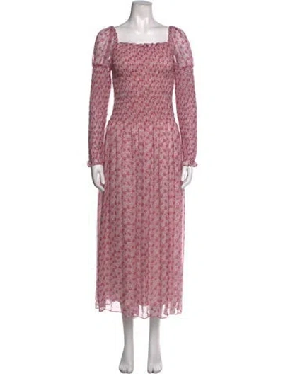 Pre-owned Loveshackfancy Silk Long Dress In Pink