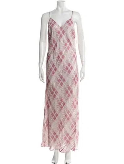 Pre-owned Loveshackfancy Silk Long Dress In Pink