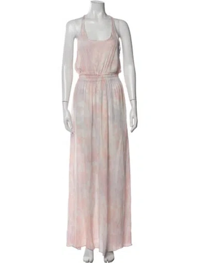 Pre-owned Loveshackfancy Silk Long Dress In Pink