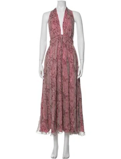 Pre-owned Loveshackfancy Silk Long Dress In Pink