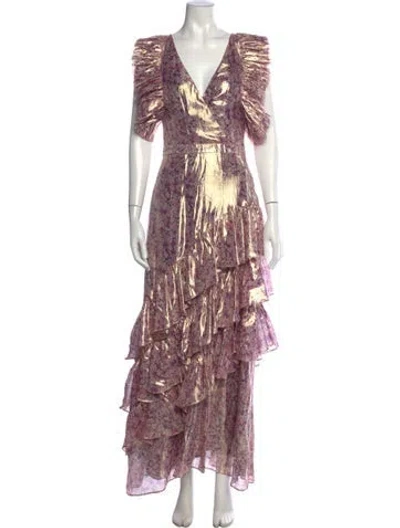 Pre-owned Loveshackfancy Silk Long Dress In Pink