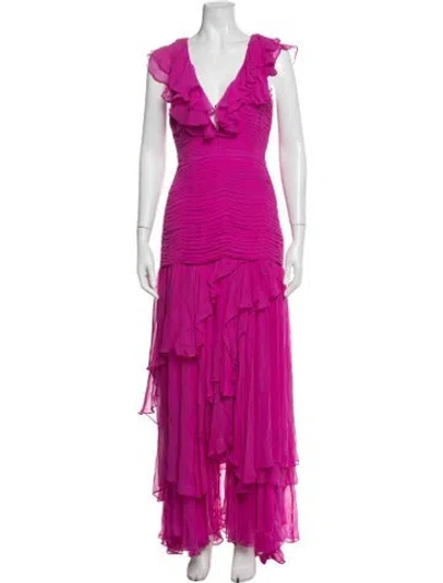 Pre-owned Loveshackfancy Silk Long Dress In Pink