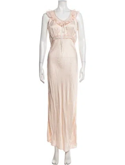 Pre-owned Loveshackfancy Silk Long Dress In Pink