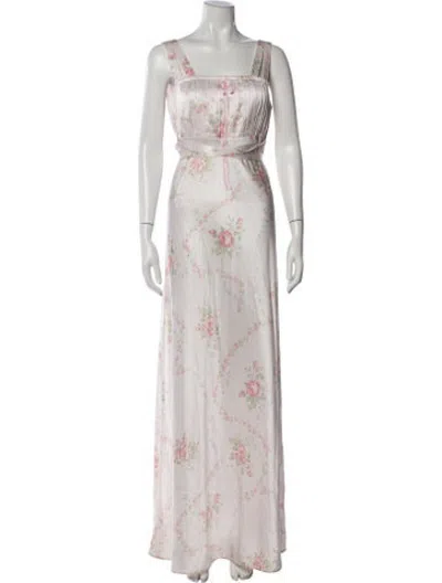 Pre-owned Loveshackfancy Silk Long Dress In Pink