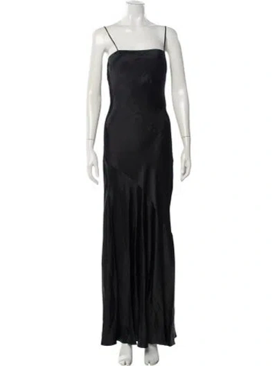 Pre-owned Loveshackfancy Silk Long Dress W/ Tags In Black