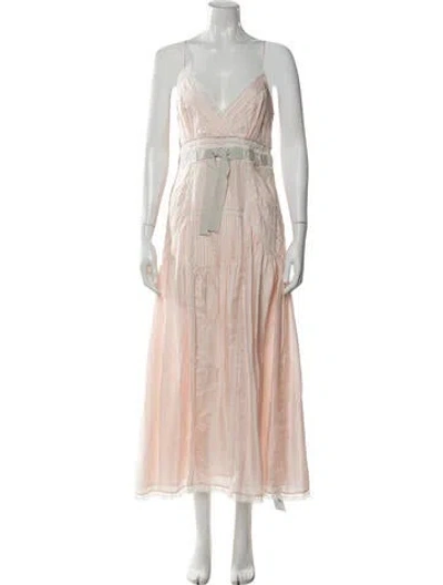 Pre-owned Loveshackfancy Silk Long Dress W/ Tags In Orange