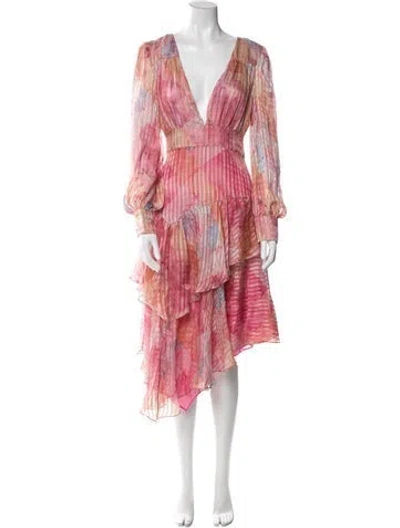 Pre-owned Loveshackfancy Silk Long Dress W/ Tags In Pink