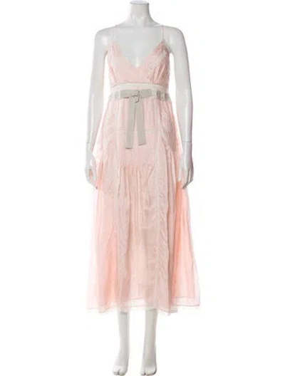 Pre-owned Loveshackfancy Silk Long Dress W/ Tags In Pink