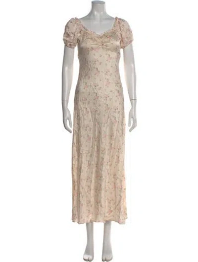 Pre-owned Loveshackfancy Silk Long Dress W/ Tags In Pink
