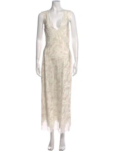 Pre-owned Loveshackfancy Silk Long Dress W/ Tags In Pink