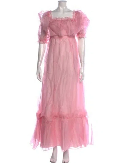 Pre-owned Loveshackfancy Silk Long Dress W/ Tags In Pink
