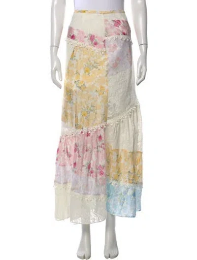 Pre-owned Loveshackfancy Silk Long Skirt