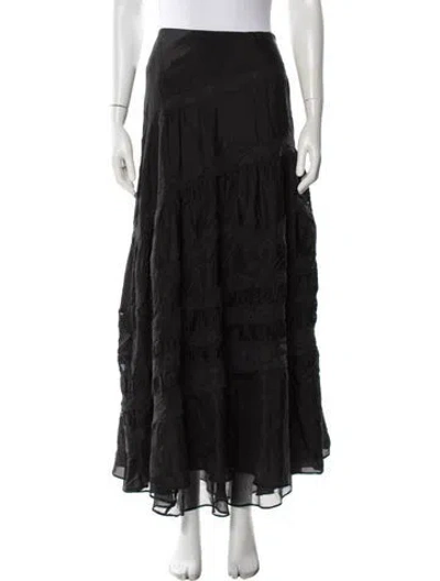Pre-owned Loveshackfancy Silk Long Skirt In Blue