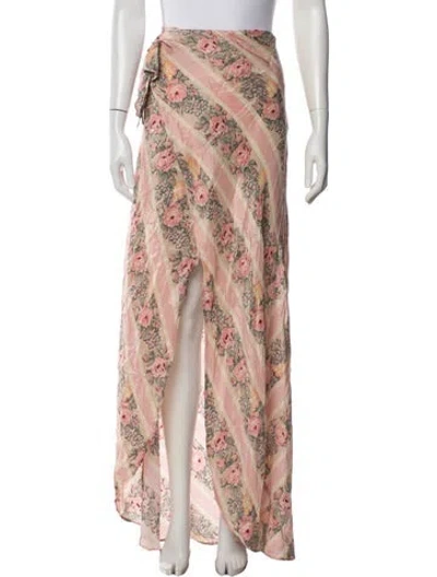 Pre-owned Loveshackfancy Silk Long Skirt In Multi