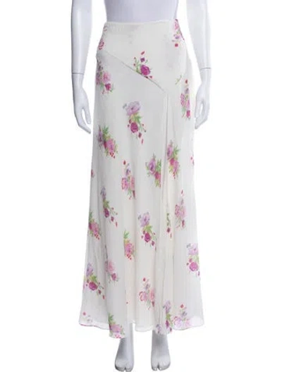 Pre-owned Loveshackfancy Silk Long Skirt In Neutral