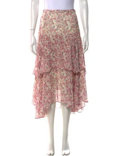Pre-owned Loveshackfancy Silk Long Skirt In Neutrals