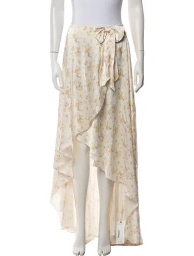 Pre-owned Loveshackfancy Silk Long Skirt In Neutrals