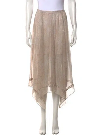 Pre-owned Loveshackfancy Silk Long Skirt In Pink