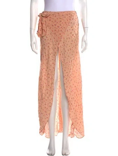 Pre-owned Loveshackfancy Silk Long Skirt W/ Tags In Multi