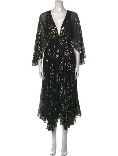 Pre-owned Loveshackfancy Silk Midi Length Dress In Black