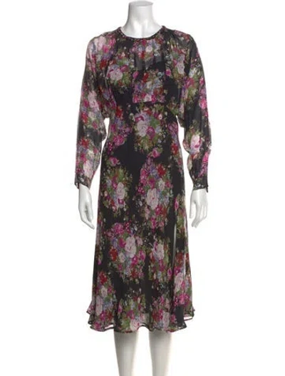 Pre-owned Loveshackfancy Silk Midi Length Dress In Black