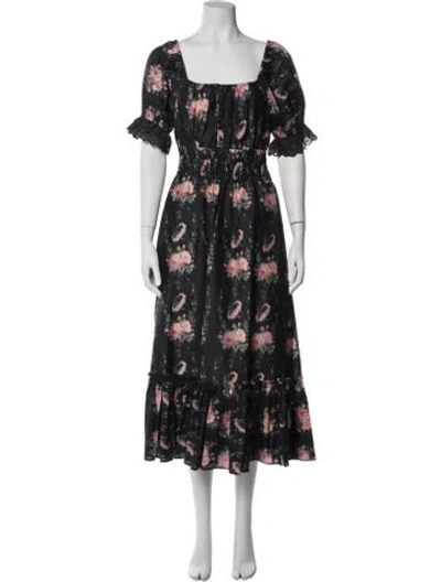 Pre-owned Loveshackfancy Silk Midi Length Dress In Blue